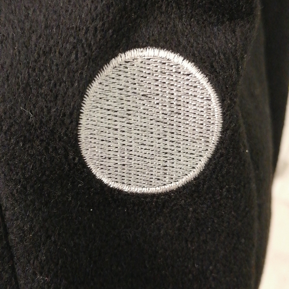 STUNNING Black wool coat with designer polka dots - Picture 5 of 5